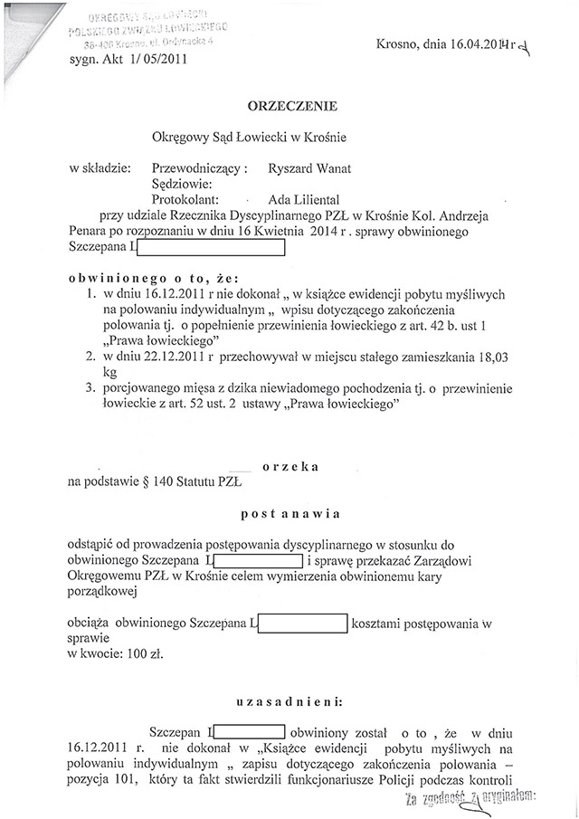 Cae orzeczenie OS w Kronie w pliku .pdf