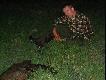 odpoczynek w czasie �ci�gania dzika z �aki. By� to pierwszy dzik strzelony po dwu tygodniowym pobycie w szpitalu na borelioze. By�em na tyle os�abiony �e ci�gniecie tak niewielkiego dzika wyko�czy�o mnie doszcz�tnie
